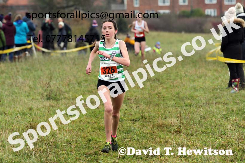 Girls under-15s, 2021 North Eastern Cross Country Championships, Sedgefield. Photo: David T. Hewitson/Sports for All Pics